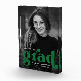 Bloque Para Fotos Graduación negrita de tipografía verde