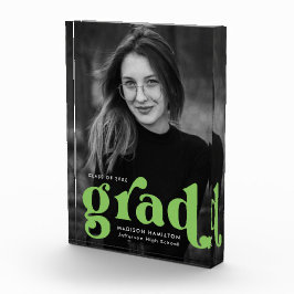 Bloque Para Fotos Graduación negrita de tipografía verde lima