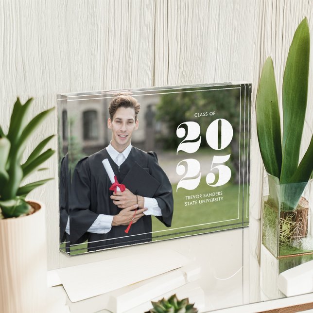 Bloque Para Fotos Graduación personalizada en negrita "Clase de 2025 (Subido por el creador)
