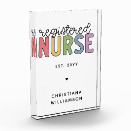 Bloque Para Fotos Graduación RN de la enfermera registrada de color 