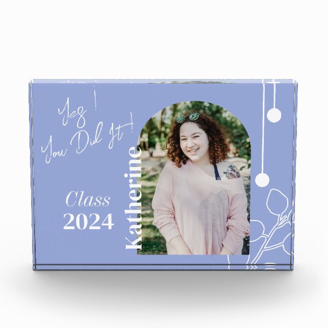 Bloque Para Fotos Graduación Simple Foliage Photo Lavender (Anverso)