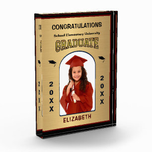 Bloque Para Fotos Graduado Graduado Personalizado de Oro