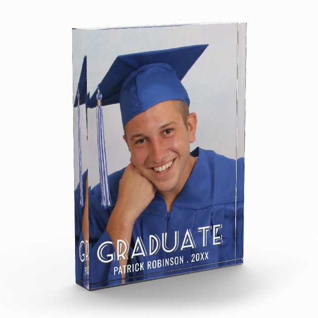 Bloque Para Fotos Graduado moderno vertical personalizado (Izquierda)