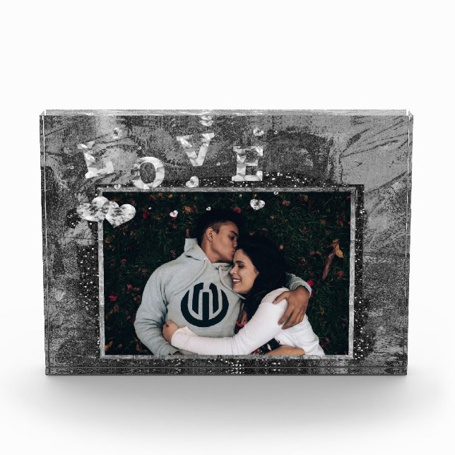 Bloque Para Fotos Graffiti Love Grunge | Simple Faux Crystal Script (Anverso)