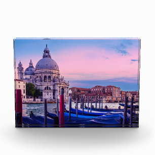 Bloque Para Fotos Gran Canal con góndolas e iglesia en Venecia