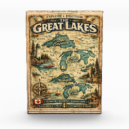 Bloque Para Fotos Gran Destino Mapa Antiguo de los Lagos