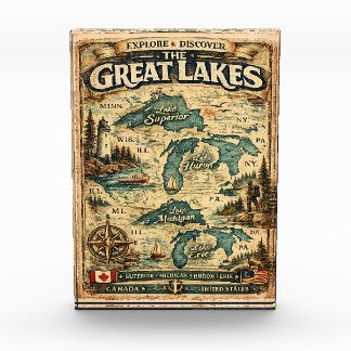 Bloque Para Fotos Gran Destino Mapa Antiguo de los Lagos