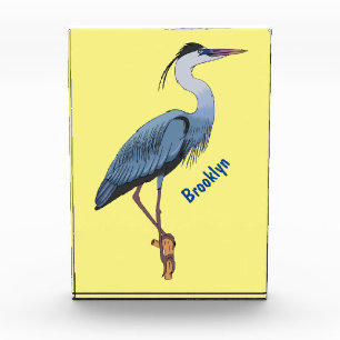 Bloque Para Fotos Gran ilustracion personalizado de garza azul