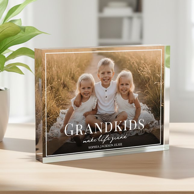 Bloque Para Fotos Grandkids Make Life Grand Grandparent Gift Photo (Subido por el creador)
