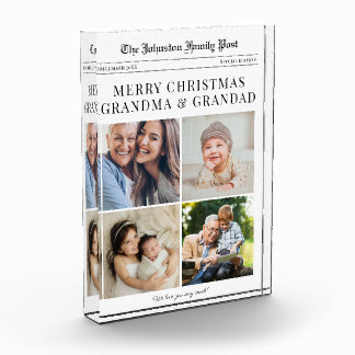 Bloque Para Fotos Grandparents Newspaper Christmas