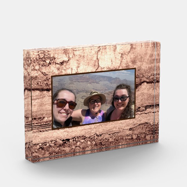 Bloque Para Fotos Granito naranja de sepia beige marrón moderno quem (Izquierda)