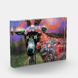 Bloque Para Fotos Granja de cabra floral caprina animal