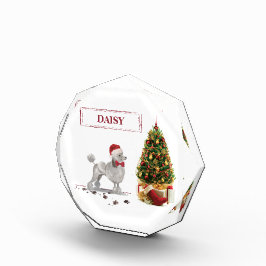 Bloque Para Fotos Gray Poodle Funny Navidades perro con árbol