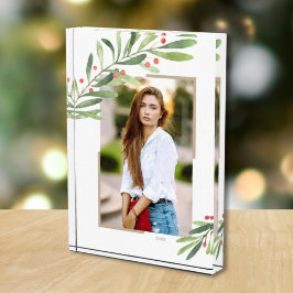 Bloque Para Fotos Greenery Berries Navidades Personalizado