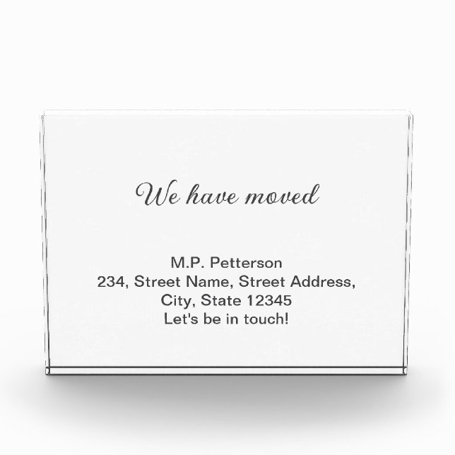 Bloque Para Fotos gris mínimo se ha movido el texto de la dirección  (Anverso)