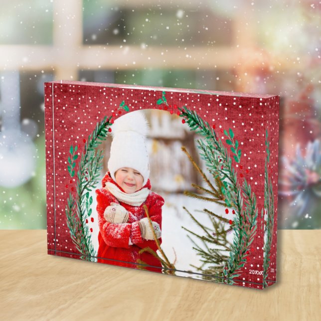 Bloque Para Fotos Guerra de Evergreen sobre Navidades rojos (Subido por el creador)