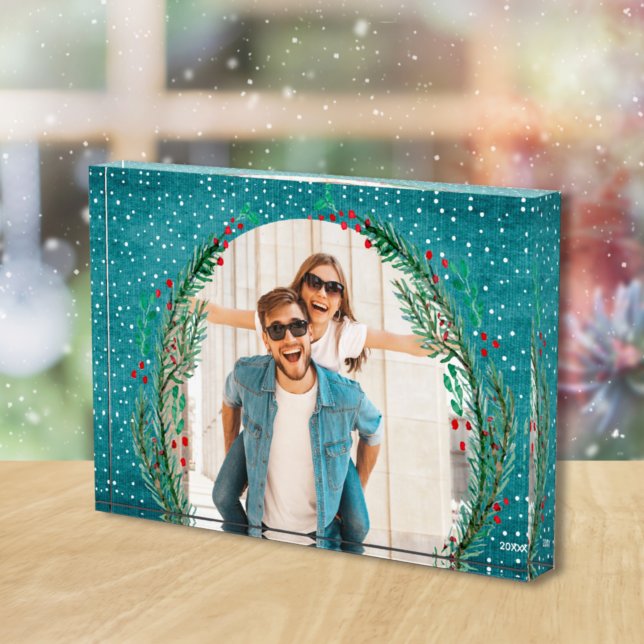 Bloque Para Fotos Guerra de Evergreen sobre Navidades turquesas (Subido por el creador)