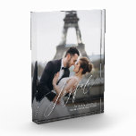 Bloque Para Fotos Guión alegre<br><div class="desc">Este encantador bloque fotográfico muestra tu foto favorita con JOYFUL en un hermoso guión y tus detalles en letras de moda. Ideal como regalo o para mostrar tu foto favorita en tu propia casa.</div>