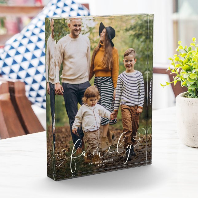 Bloque Para Fotos Guión cardíaco moderno de la familia personalizado (Subido por el creador)