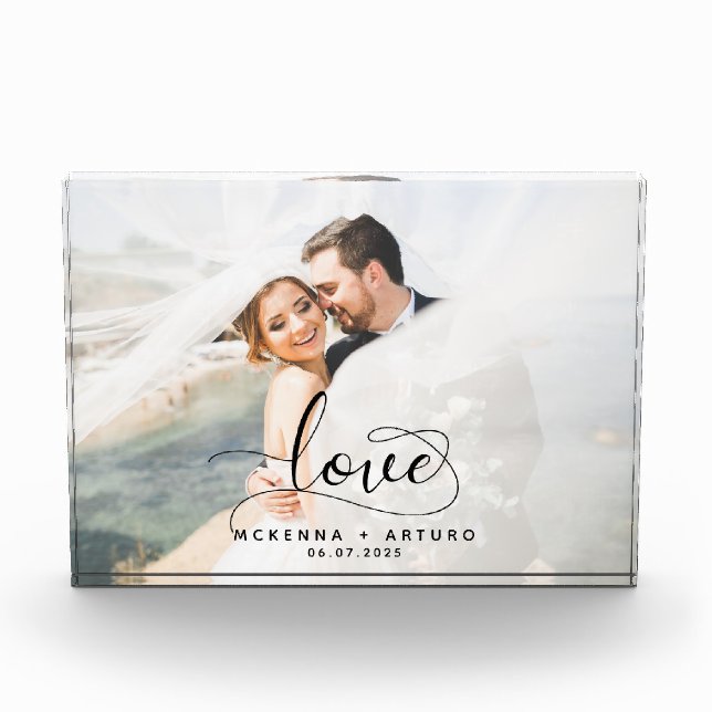 Bloque Para Fotos Guión de amor de boda personalizada (Anverso)