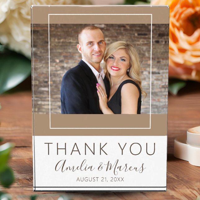 Bloque Para Fotos Guión elegante Gracias a la boda Favor de Keepsake (Subido por el creador)