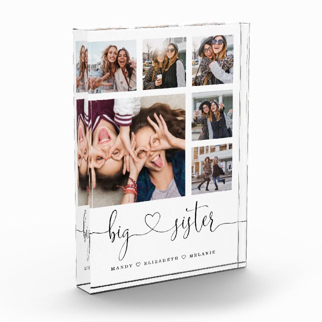 Bloque Para Fotos Guión para hermanas grandes | Regalo Para Hermanas (Izquierda)