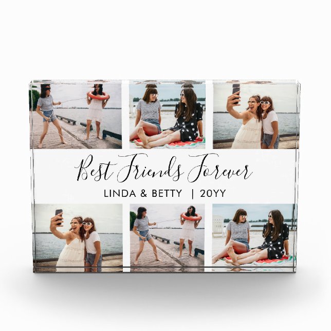 Bloque Para Fotos Hand Lettered Best Friends For ever 6 Photo Block. (Anverso)