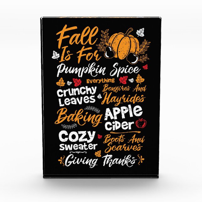 Bloque Para Fotos Happy Thanksgiving Fall Is For Pumpkin Spice (Anverso)