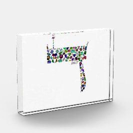 Bloque Para Fotos Hebrew Letter DALET made with Gemstones