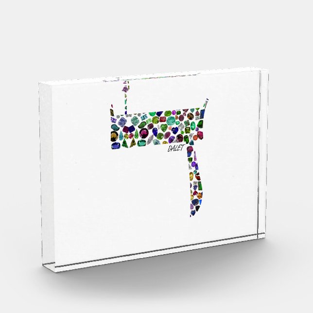 Bloque Para Fotos Hebrew Letter DALET made with Gemstones (Izquierda)