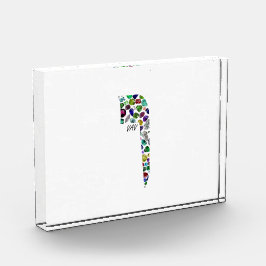 Bloque Para Fotos Hebrew Letter VAV made with Gemstones