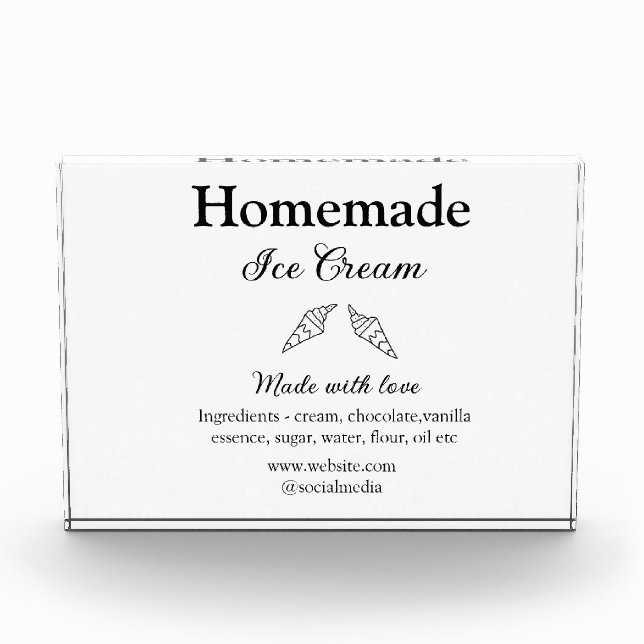 Bloque Para Fotos Helados caseros añaden ingredientes hechos con amo (Anverso)