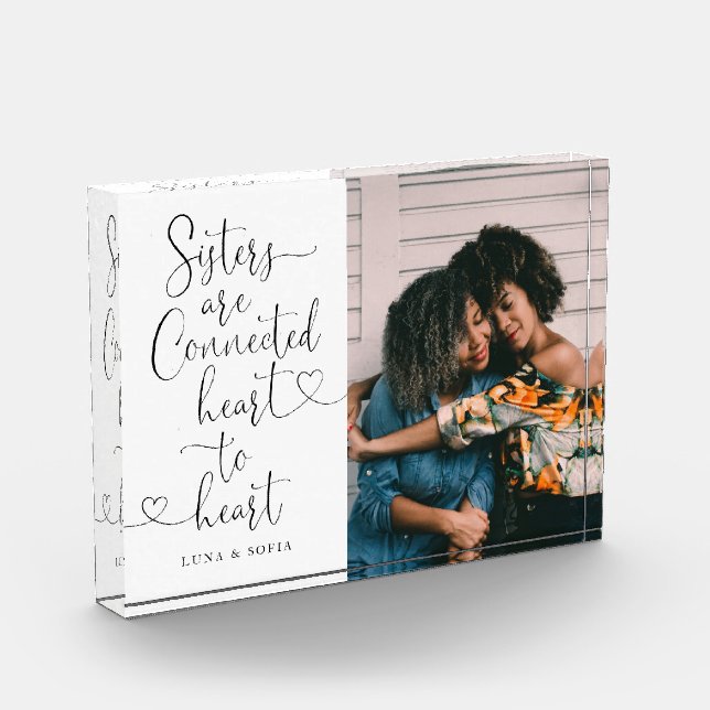 Bloque Para Fotos Hermanas conectaron el corazón con el corazón | Fo (Izquierda)