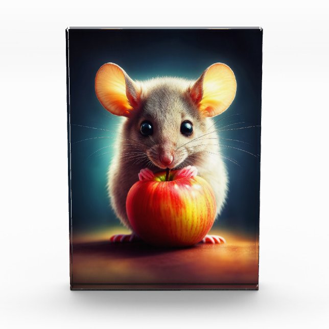 Bloque Para Fotos Hermosa fantasía peluche animal de manzana roja (Anverso)