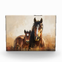 Hermosa pintura de yegua y hueso