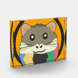 Bloque Para Fotos Hermoso hámster personalizado con una bufanda mult