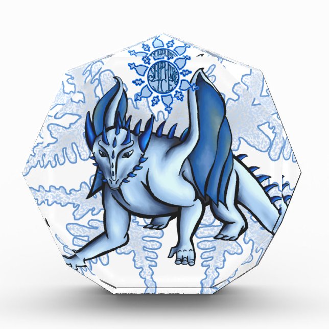 Bloque Para Fotos Hielo de zafiro "Consigue tu propio dragón" (Anverso)