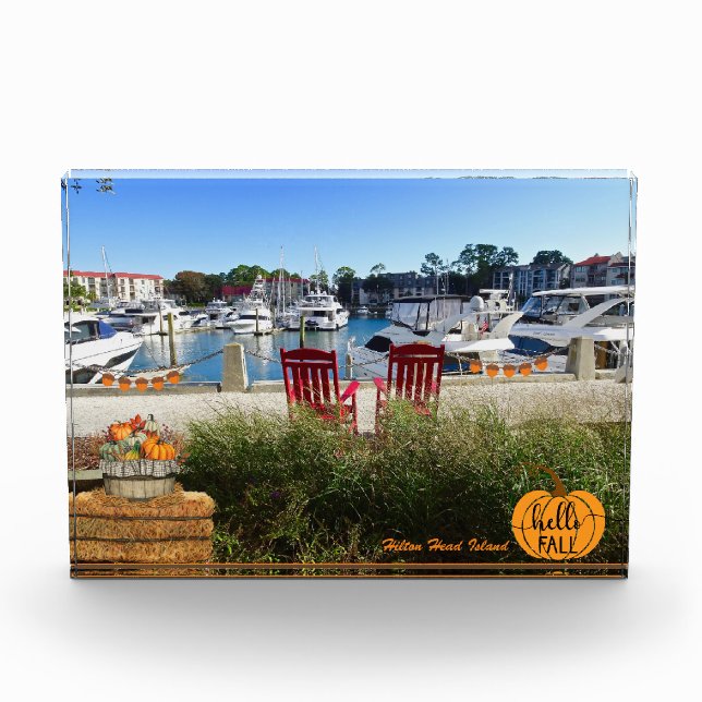 Bloque Para Fotos Hilton Head Island Harbour Town Marina Hello Fall (Anverso)