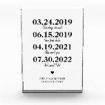 Bloque Para Fotos Hito Nuestra Historia de Amor Fecha Boda<br><div class="desc">Esta elegante impresión minimalista es la adición perfecta a la decoración de las paredes de cualquier habitación de su casa. Es el regalo perfecto de Boda, El día de San Valentín o aniversario para alguien especial en tu vida. Fácil de personalizar con las fechas especiales de las parejas, nombres de...</div>