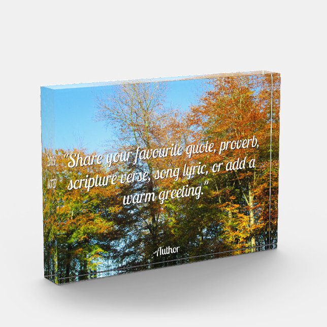 Bloque Para Fotos Hojas otoñales y cielos azules - Personalizado (Izquierda)