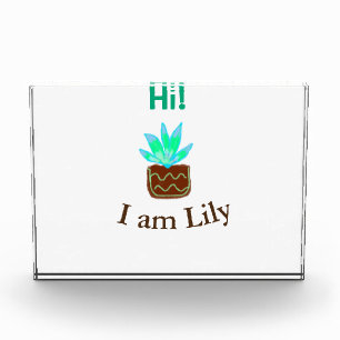 Bloque Para Fotos Hola soy Lily cactus succulum añadir nombre acuare