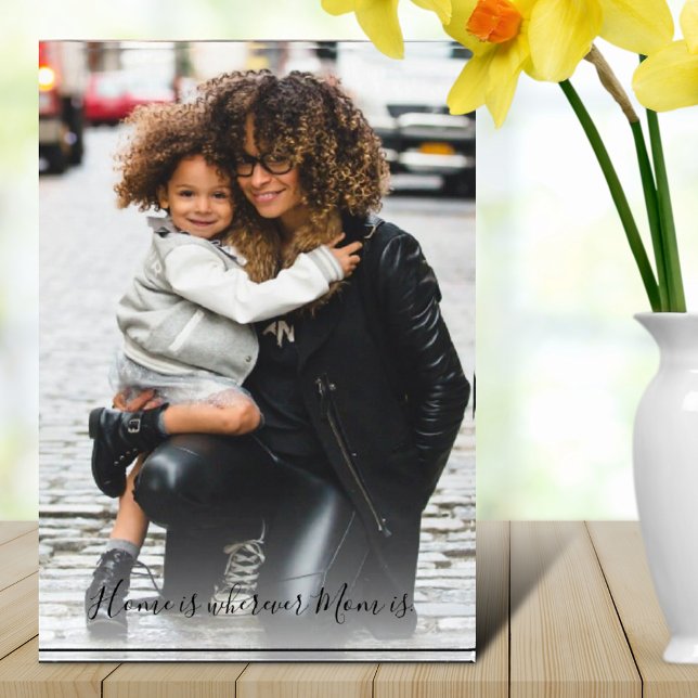Bloque Para Fotos Home is Mom Photo Script Black White Overlay (Subido por el creador)