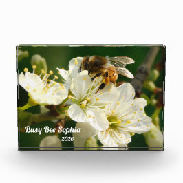 Bloque Para Fotos Honeybee & White Plum Macro | Custom Photo Block