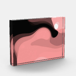 Bloque Para Fotos Horizonte del atardecer: Resumen rosa, negro y bla