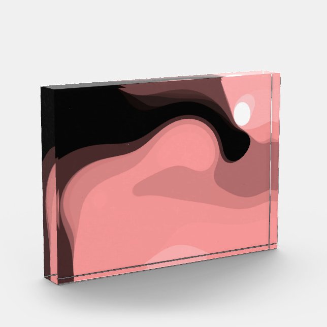 Bloque Para Fotos Horizonte del atardecer: Resumen rosa, negro y bla (Izquierda)