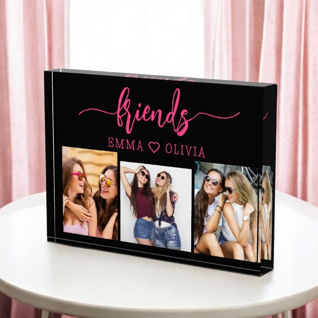 Bloque Para Fotos Hot Pink Friends 3 Photo Friendage Collage (Subido por el creador)