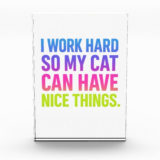 Bloque Para Fotos I Work Hard For My Cat (Anverso)