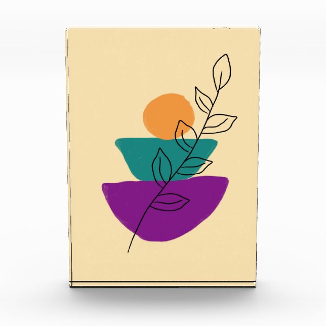 Bloque Para Fotos Ilustración boho de hojas (Anverso)