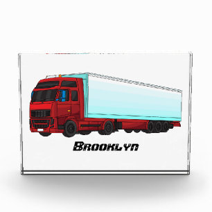 Bloque Para Fotos Ilustracion de camión de remolques rojos