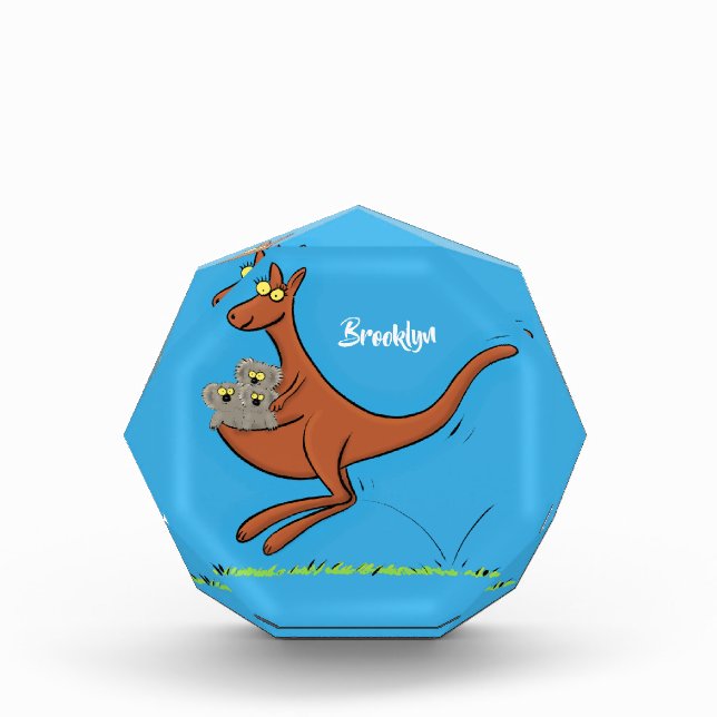 Bloque Para Fotos Ilustracion de canguro y personalizado de koalas (Anverso)